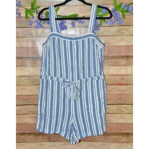 Gap Womens 8 Blue Striped One Piece Shorts Romper Coastal Beach Preppy Nautical